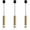 thumbnail image 1 of FSLiving J-Type Track Light Pendants with Linear Industrial Look 5W LED Track Spotlight Gold Light Accent Light Adjustable Stagger The Heights Decorate for Kitchen 3 Lights Customizable,Warm White, 1 of 6