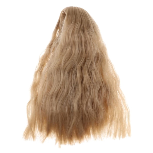 Peluca de muñeca postizo de pelo sintético 1/4 para hacer peinados DIY marrón
