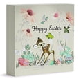 thumbnail image 1 of Cartel de madera plateado con diseño de búfalo, Disney, Bambi, feliz Pascua, 15 x 15 cm, 1 of 9