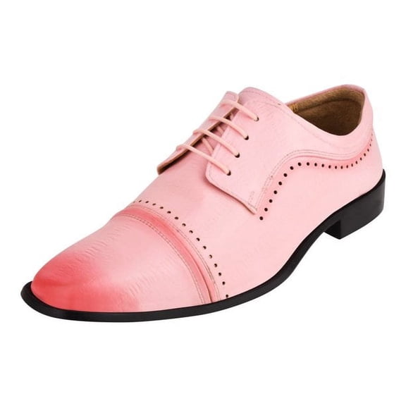 LIBERTYZENO Men Oxford Style Adult Dress Shoes Pink 8.5