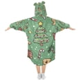 thumbnail image 2 of FORMRS Wearable Blanket Hoodie with Sleeves for Kids Cozy Flannel Sweatshirt, Christmas Cookies, 2 of 7