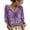 01#Dark Purple, variant on Womens Floral Boho Top Deep V Neck Self Tie Front Ruffled Trim 3/4 Bubble Sleeve Loose Flowy Peasant Blouse Casual Summer Beach Vacation Tops M