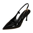 thumbnail image 2 of Ynynloco Women's Slingback High Heels Pointed Toe Stilettos Metal Buckle, Dress Party, Wedding, Pump Shoes, 2 of 7