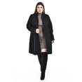 thumbnail image 4 of Abrigo largo de cuello Mao Roman Fashion /Tallas Extras, 3011 (Negro) negro 42, 4 of 6
