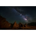 thumbnail image 2 of P., Ruiqing 32x23 White Modern Wood Framed Museum Art Print Titled - Night Sky Of Badlands, 2 of 4