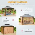 thumbnail image 6 of Summit Living 10' x 12' Outdoor Hardtop Gazebo Aluminum Frame Galvanized Steel Double Roof Patio Gazebo with Netting and Curtains Brown, 6 of 13