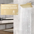 thumbnail image 3 of 12 * 8 Inch Rectangle Rain Shower  Brushed ,   Stainless  304, Full  Rainfall Shower with 112  Nozzles, High  Waterfall Showerheads, 3 of 7