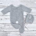 thumbnail image 6 of Baby Photo Props Berber Fleece Bear Ear Hat & Jumpsuit Set Photo Props Infant Photography Outfit 2PCS, 6 of 9