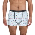 thumbnail image 1 of Balery Rabbit In The Rain Pattern Men's Boxer Briefs, Soft and Breathable Cotton Underwear with nylon Waistband-Small, 1 of 5