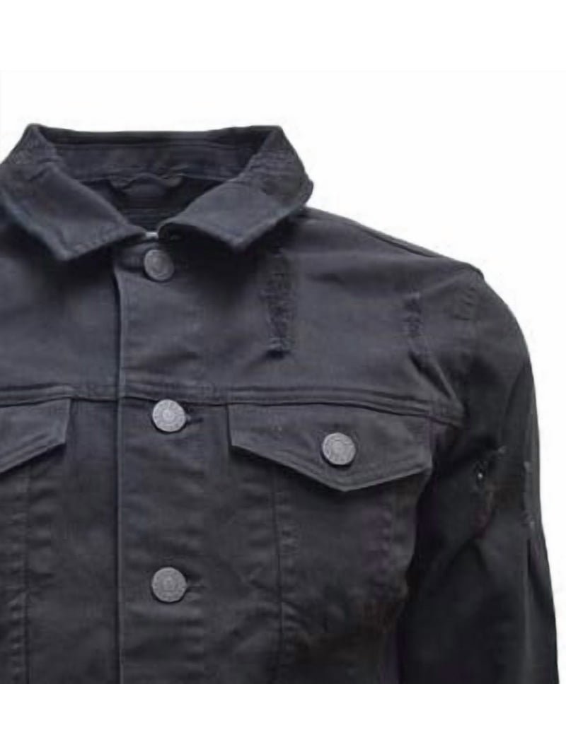 X RAY Men's Denim Jacket, Washed Ripped Distressed Flex Stretch