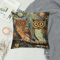 thumbnail image 2 of ARISTURING  Ink Painting Watercolor Brown Owl Birds Summer Fall Home Sofa Chair Bed Decoration Lumbar Pillowcase Decorative Throw Pillow Cover Case, 2 of 5