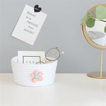 1*Basket Small Woven Storage Baskets Cotton Rope for Classroom Boho Decor Home Textile Storage