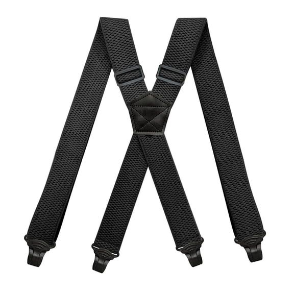 Black AIRPORT FRIENDLY SUSPENDERS For Men With Not Buzz Clip 1.5 Inch Wide