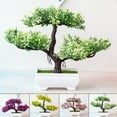 thumbnail image 2 of JINGT Fake Artificial Pot Plant Bonsai Potted Simulation Pine Tree Home/Office Decor Christmas Halloween, 2 of 7