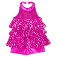 thumbnail image 4 of Alvivi Girls Modern Jazz Latin Dance Dress Halter Shiny Sequins Ballet Leotard Dancewear 4-16 Rose 14, 4 of 7