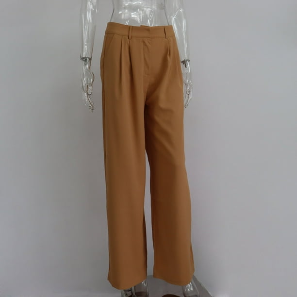 Retro Solid Color Wild Straight Wide Leg Pants Female Spring New