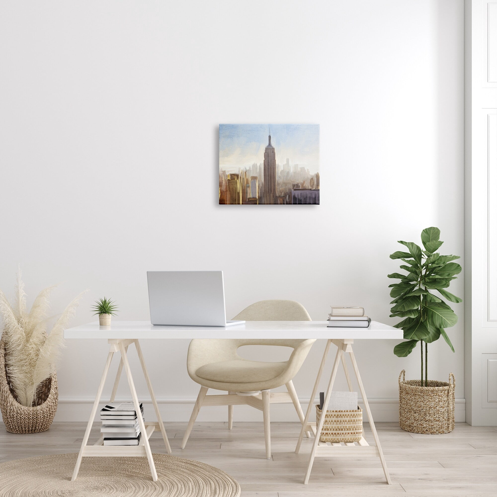 Stupell Industries Bustling New York Cityscape Distant Buildings Skyline Painting Gallery Wrapped Canvas Print Wall Art, Design by Kim Allen