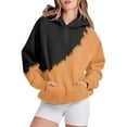 thumbnail image 2 of Cathalem Chandails à Capuchon Surdimensionnés Col Rond Chandail Ample Léger Blouse Hauts, Orange TTG, 2 of 4