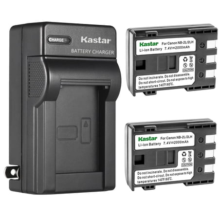 Kastar 2-Pack Battery and AC Wall Charger Replacement for Canon MD255 MD265 MV5 MV5i MV5iMC MV6iMC MV790 MV790i MV800 MV800i MV830 MV830i MV850i MV880X MV890 MV900 MV901 MV920 MV920i