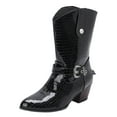 thumbnail image 3 of YLYL Womens Wide Mid Calf Boots Block Heel Pointed Toe Buckle Casual Dressy Walking Shoes, 3 of 9
