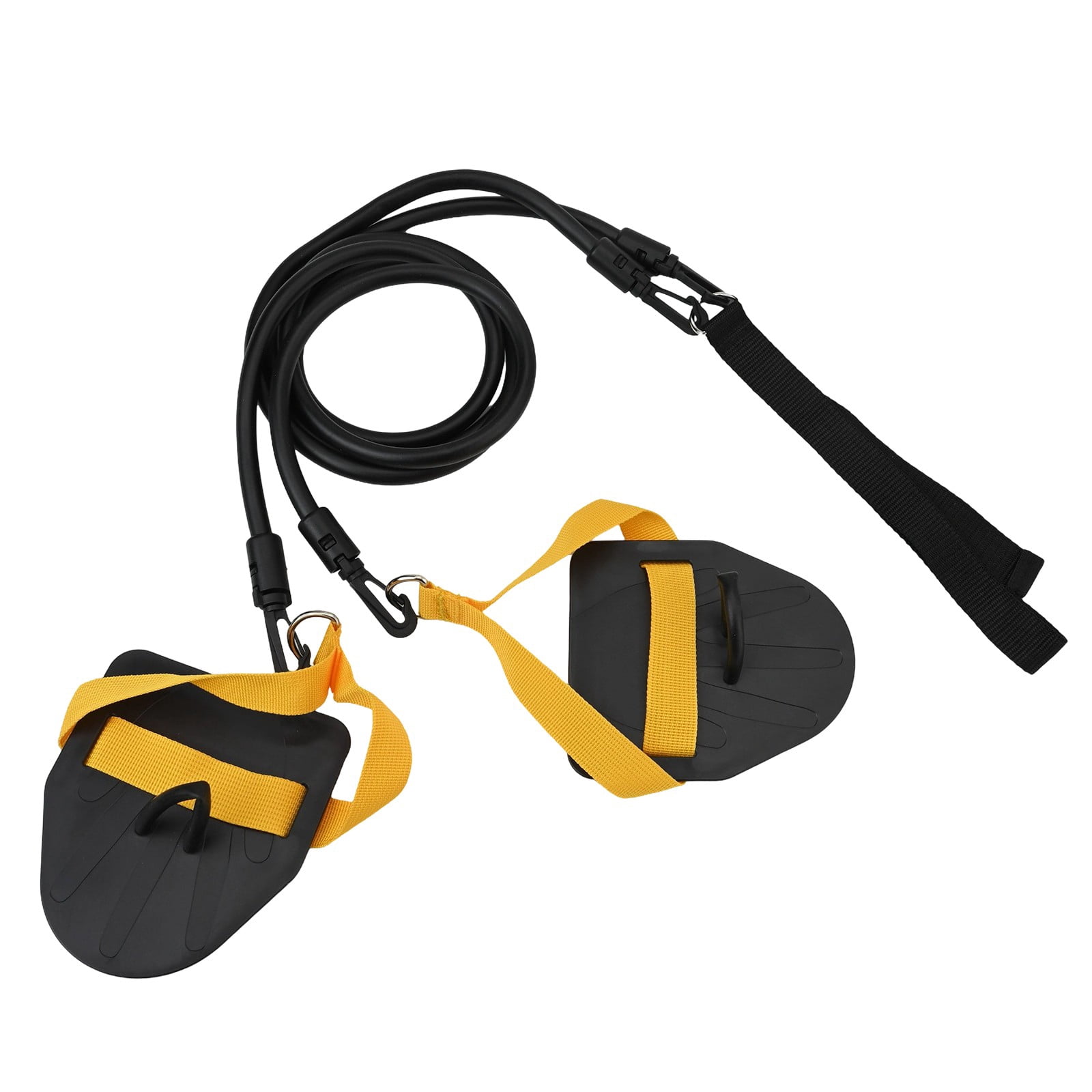 Dryland Swim Trainer Swimming Arms Strength Train Resistance Band With Paddles Black 60Lb