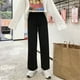 thumbnail image 3 of Pantalones deportivos Mujer Casual Suelto Cintura alta Pierna ancha Pantalón largo, Negro, XXL Inevent AP001468-11B, 3 of 7