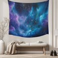 thumbnail image 5 of Starry Sky Large Tapestry for Bedroom Wall Hanging Tapestry,Modern Rustic Blue Purple Ombre Star Night Ceiling Backdrop Tapestries Poster Blanket Wall Decor for Teens Room Living Room Dorm 100" x 59", 5 of 8
