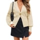 thumbnail image 1 of Cárdigan de Punto para Mujer, Larga, Cuello en V, Suéter de una Sola Hoja con Botones, Ropa de Abrigo Beige L, 1 of 9