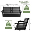 thumbnail image 2 of Poly Lumber 2-Seat Porch Swing, HIPS 4.5-Feet Bench Swing with Foldable Cup Holders,18/8 Stainless Steel Hardware, High Backrest and Deep Contoured Seat (Carbon Black, 4.5-feet), 2 of 6