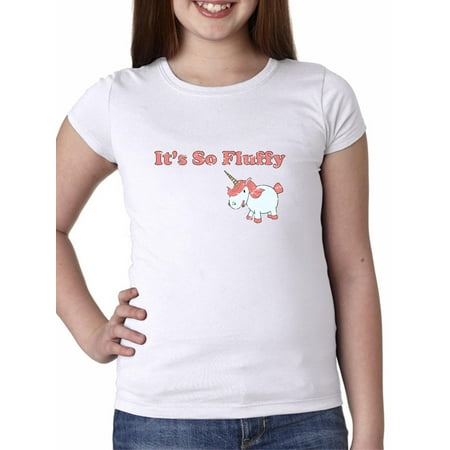 It's So Fluffy - Pink Unicorn - Funny Movie Girl's Cotton Youth T-Shirt
