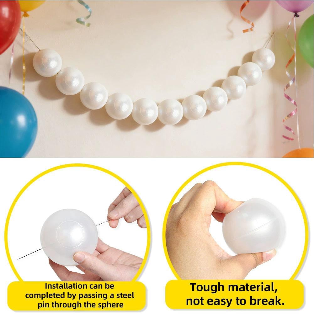 DIY Pearl Garland Kit, 20 Large Faux Pearl Beads with Needle & String, Wedding Balloon Arch Decor, Bridal Shower Backdrop
