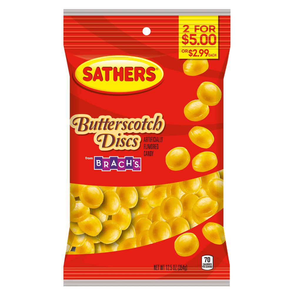 Sathers Butterscotch Discs Hard Candy, 12.5 Ounce Bag