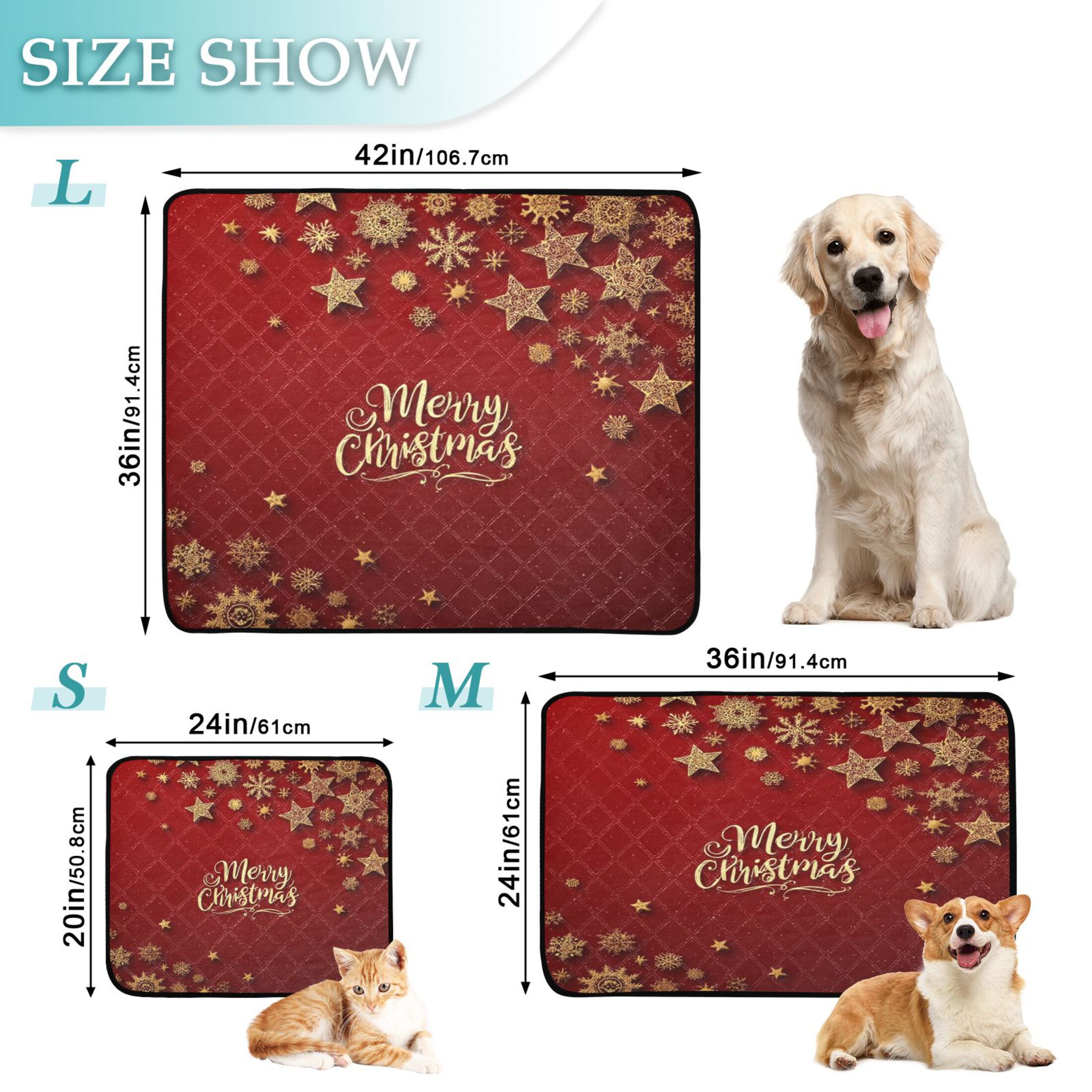 IAUYY Washable Pee Pads for Dogs Smallx3 Absorbent and Leak-Proof Non-Slip Reusable Puppy Pee Pads for Dogs Applicable to Playpen Potty Crate with Star Patterns