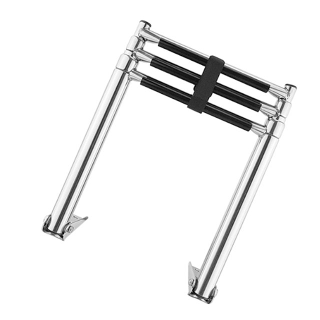 3 Step Telescoping Swim Marine Boat Ladder Stainless with Built in Handle ,Termination Devices