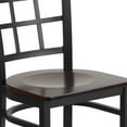 thumbnail image 6 of Emma + Oliver Black Window Back Metal Restaurant Chair - Walnut Wood Seat, 6 of 11