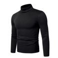 thumbnail image 4 of LNZGNM Men's Base Layer Tops Long Sleeve Mock Neck Slim Fit Thermal Cozy Everyday Shirt Cool Weather Comfort,Black(XL), 4 of 6