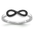 thumbnail image 1 of 14K White Gold Ring Band Themed Diamond Round Black, 1 of 5