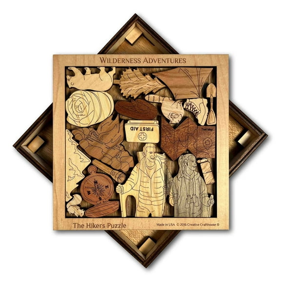 Creative Crafthouse Hiker's Puzzle, Wilderness Wood Brain Teaser Gift, USA Made