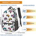 thumbnail image 3 of Monster Cartoon Truck White Pattern 17" School Backpacks for Teens,Waterproof Oxford Fabric,S-Shape Padded Straps for School,Travel,Hiking,Camping, 3 of 6