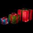 thumbnail image 4 of Northlight Lighted Gift Box Outdoor Christmas Decoration - 10" - Multicolor -Set of 3, 4 of 6