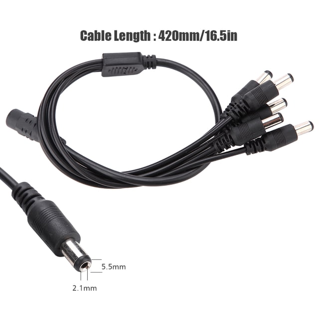 Power Splitter, Cable Splitter Cable Splitter 5.5x2.1mm for CCTV Camera 1 Female to 2 Male