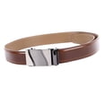 thumbnail image 4 of Cinturón de cuero para hombres Cinturón de vestir casual para hombre ajustable y personalizable con hebilla de clic automática para uso diario Marrón claro, 4 of 10