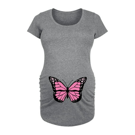 

Bloom Maternity - Pink Butterfly - Maternity Scoop Neck T-Shirt