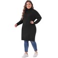 thumbnail image 3 of DARING DIVA Plus Size Long Sleeve Turtleneck Warm Pullover Mini Dress 4X Black, 3 of 6