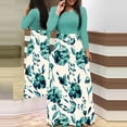 thumbnail image 1 of FcBaudy Longues Robe à Manches à Col Rond Femme Été Robe Décontractée à Manches Longues à Imprimé Floral Patchwork Robe Maxi Robe Femme, 1 of 7