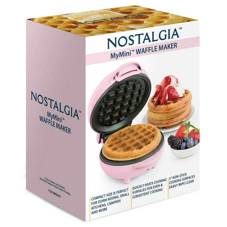NEW Nostalgia My Mini Personal Electric Waffle Maker RED SWEET!