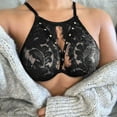 thumbnail image 2 of WZXFASHION Women's Solid Color Hollow Lace Sexy Lingerie Intimates Black S, 2 of 4