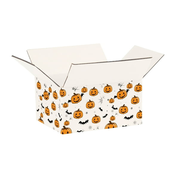 Ucanpack Halloween Boxes 10x10x10 inch - 50 Pack Pumpkins Printed Halloween Box Bulk - Holiday Shipping Box Made in USA Halloween Packaging Small Business