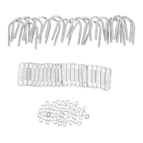 Phenofice 1 Set U Clamp Tube Clamps Silver for Fastening Outdoor Applications