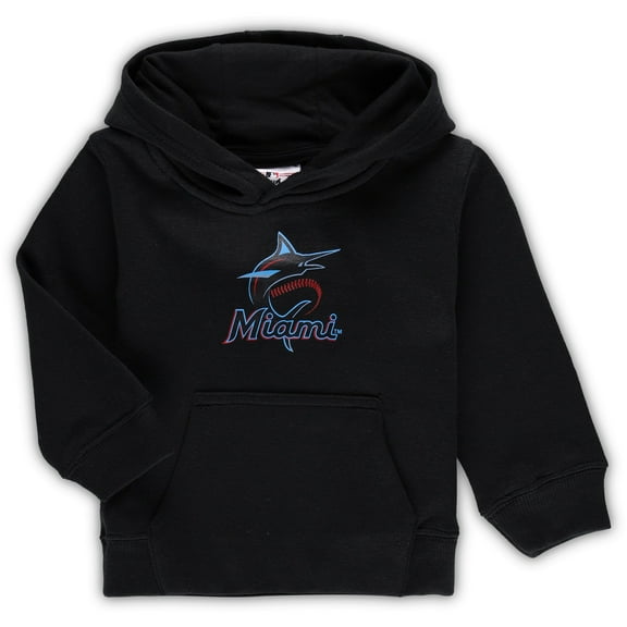 Toddler Black Miami Marlins Team Primary Logo Fleece Pullover Hoodie